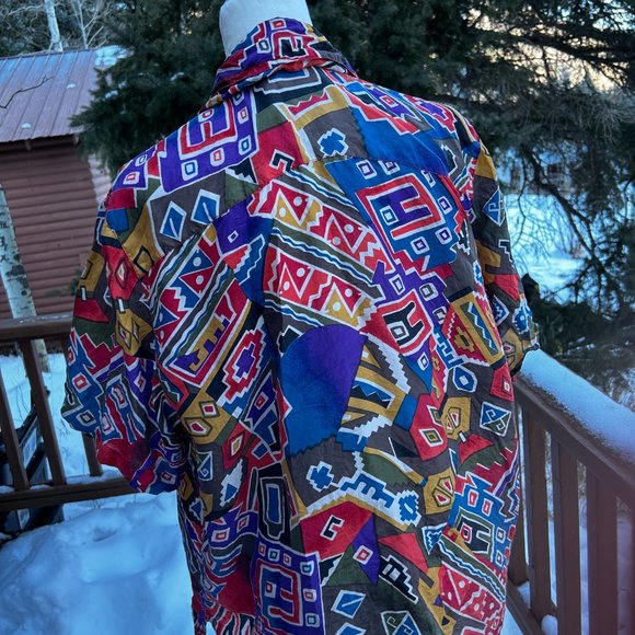 Vintage EL LA Design Silk Button Down - Picture 2 of 7